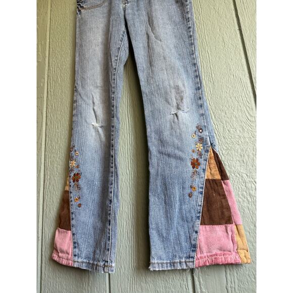 Girls Vintage Patchwork Bongo Flare Jeans Size 12 - Picture 2 of 5